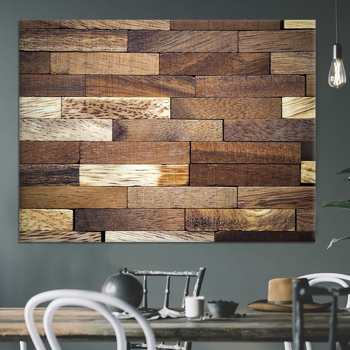 Wooden bars parquet Canvas Print or Poster