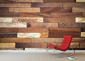 Wooden bars parquet Wall Mural Wallpaper - Canvas Art Rocks - 2