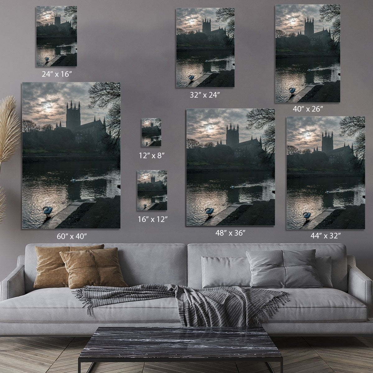 Worcester Cathedral Canvas Print or Poster