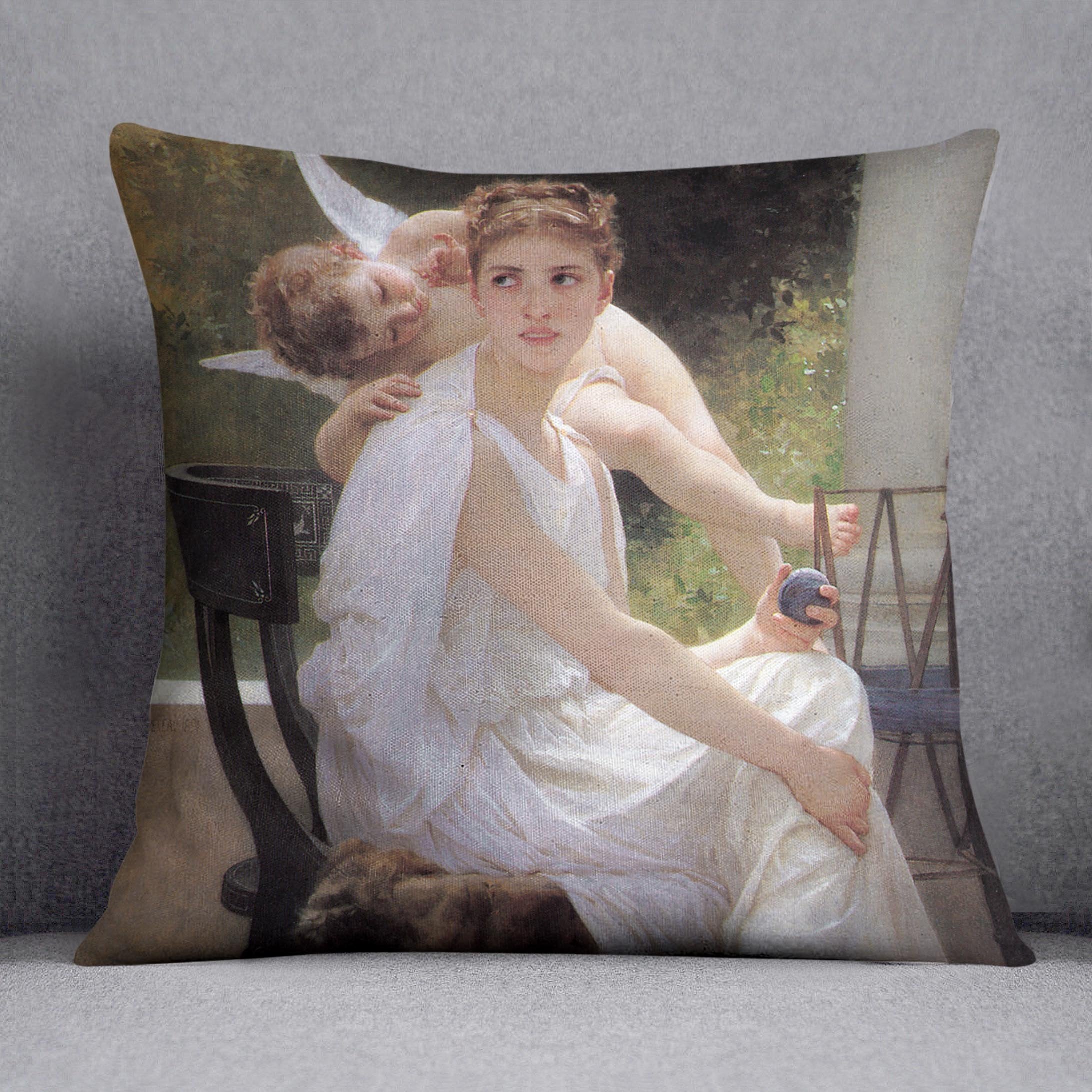 Work Interrupted By Bouguereau Throw Pillow