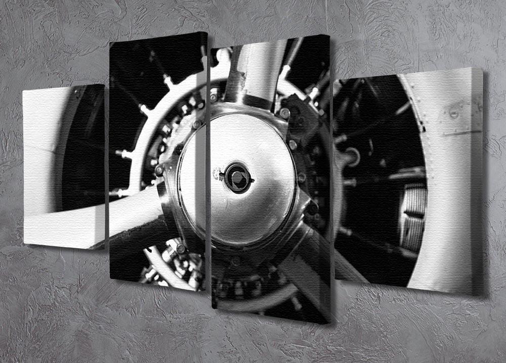 World War II Combat Airplane Closeup 4 Split Panel Canvas  - Canvas Art Rocks - 2