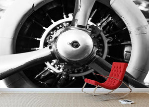 World War II Combat Airplane Closeup Wall Mural Wallpaper - Canvas Art Rocks - 2