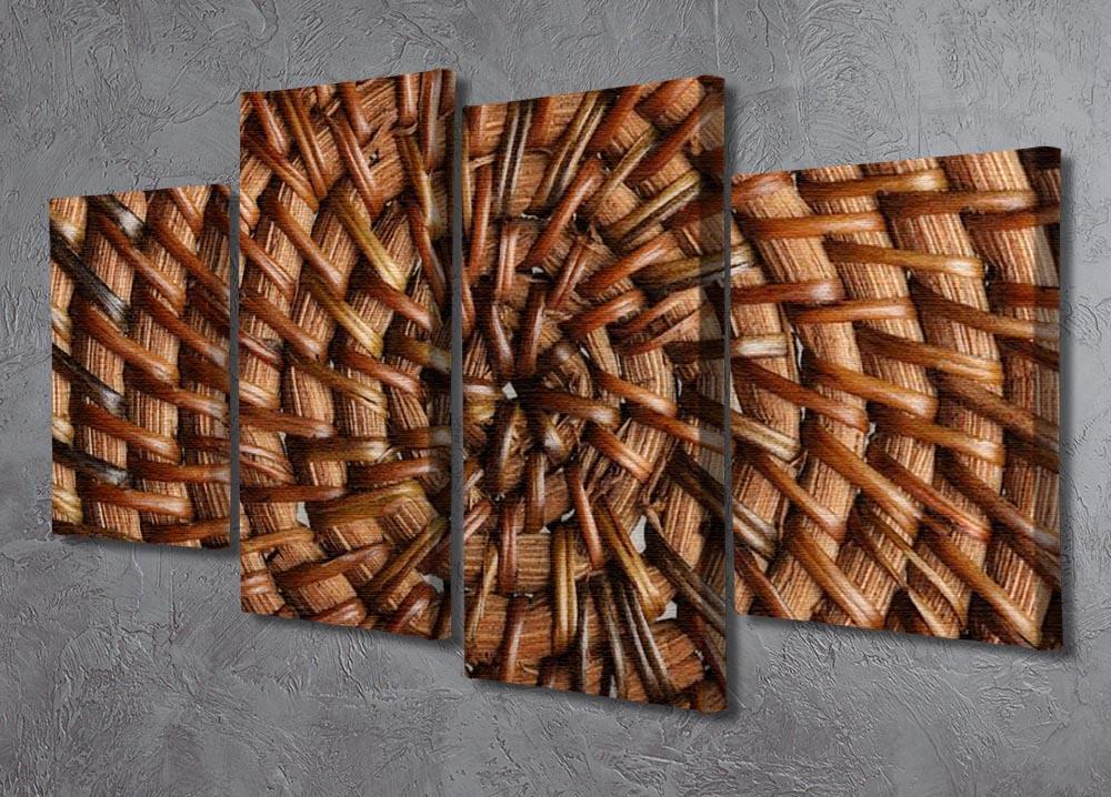 Woven wooden texture 4 Split Panel Canvas  - Canvas Art Rocks - 2