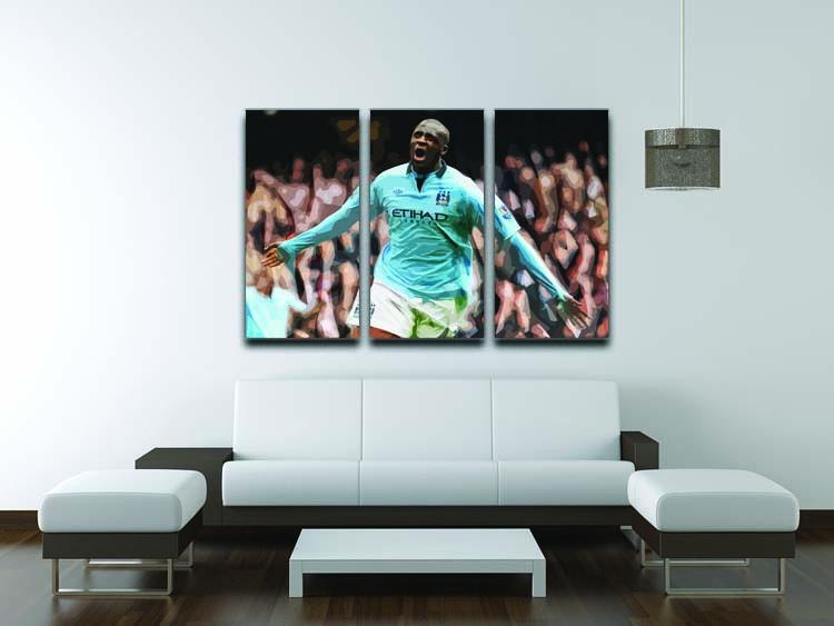 Yaya Toure Celebration 3 Split Panel Canvas Print - Canvas Art Rocks - 3