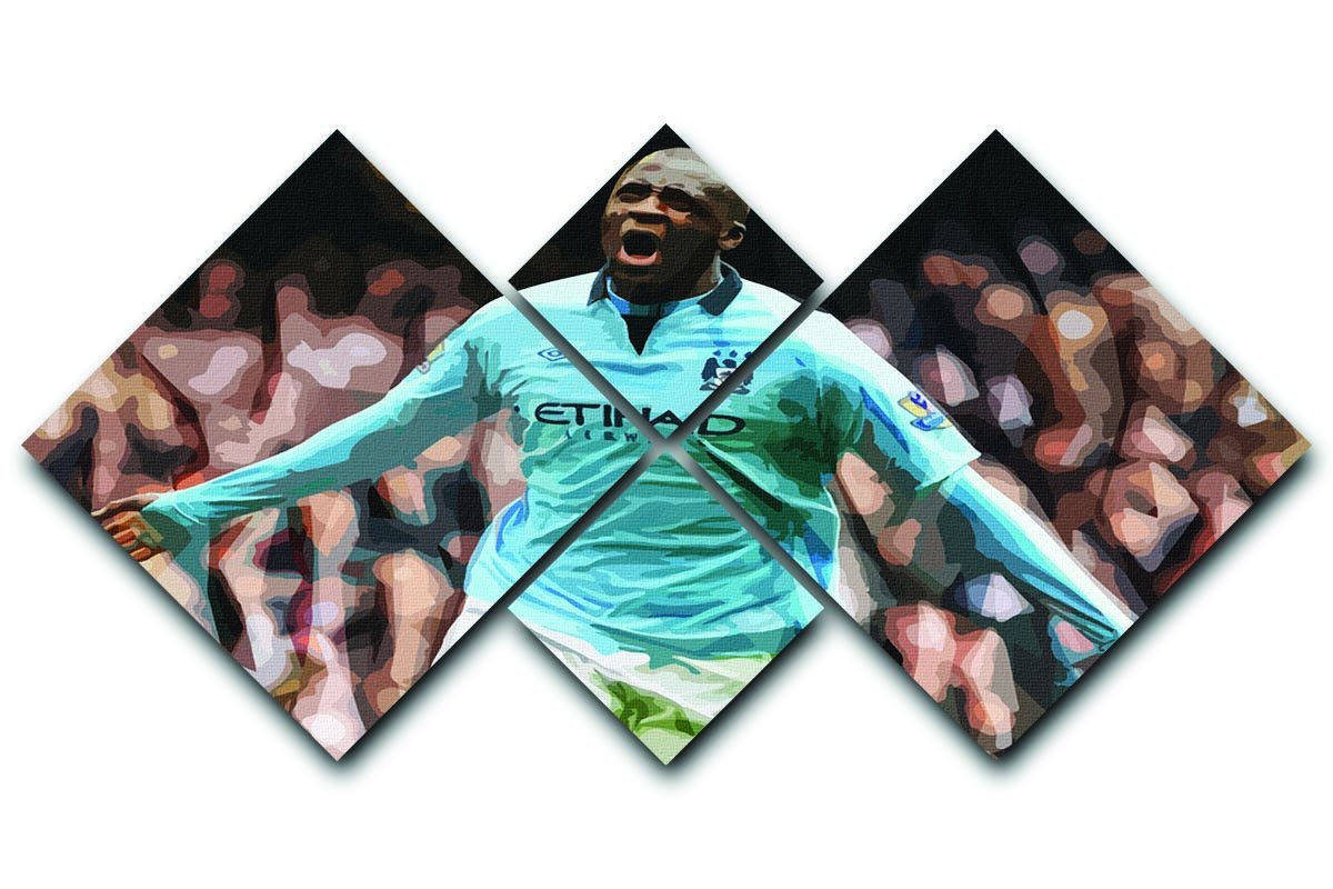 Yaya Toure Celebration 4 Square Multi Panel Canvas  - Canvas Art Rocks - 1
