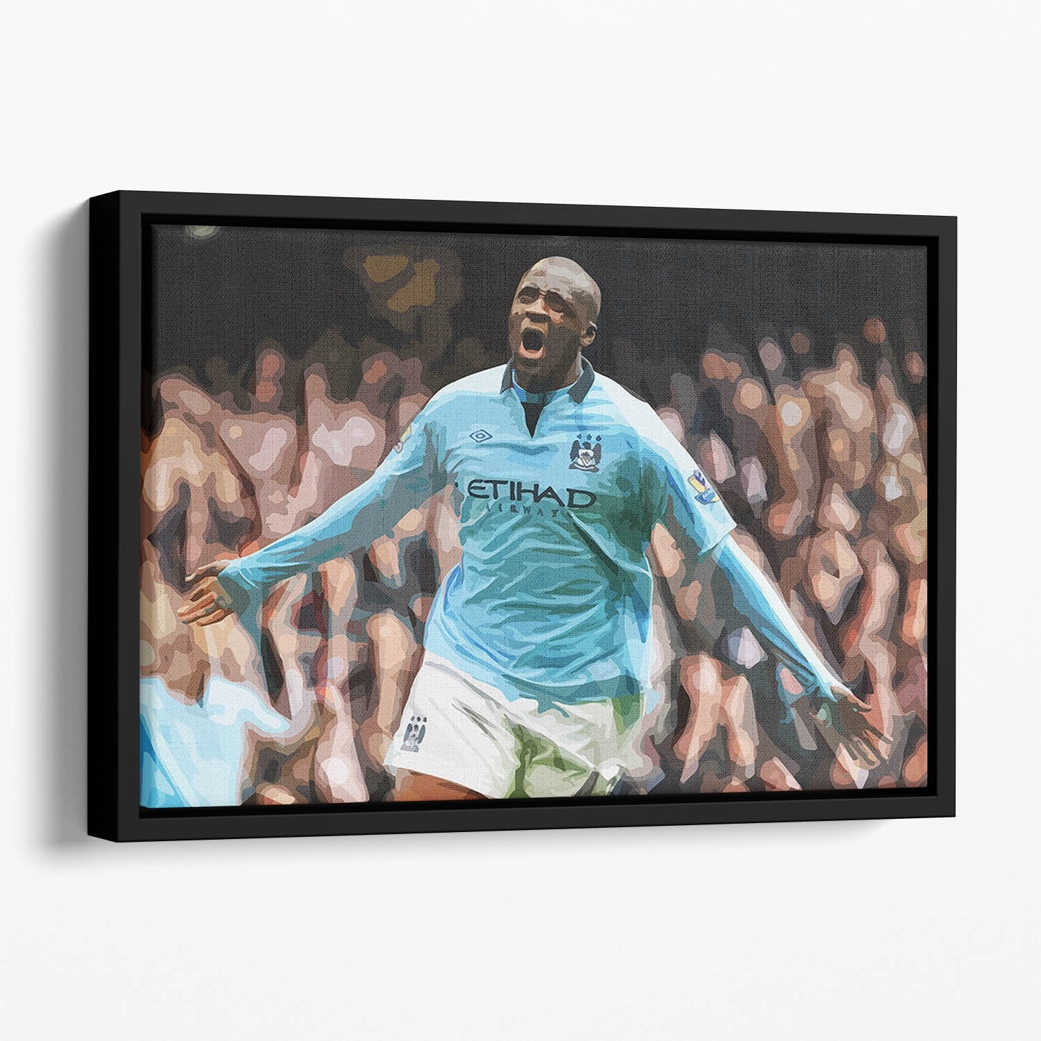 Yaya Toure Celebration Floating Framed Canvas