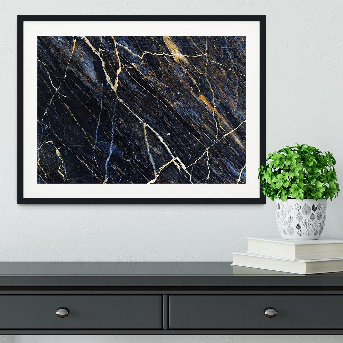 Yellow and white patterned Framed Print - Canvas Art Rocks - 1