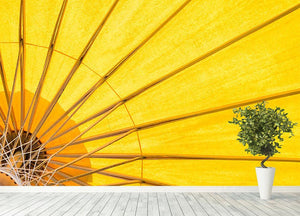 Yellow umbrella background Wall Mural Wallpaper - Canvas Art Rocks - 4