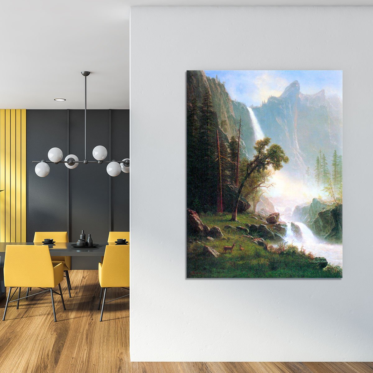 Yosemite Falls by Bierstadt Canvas Print or Poster