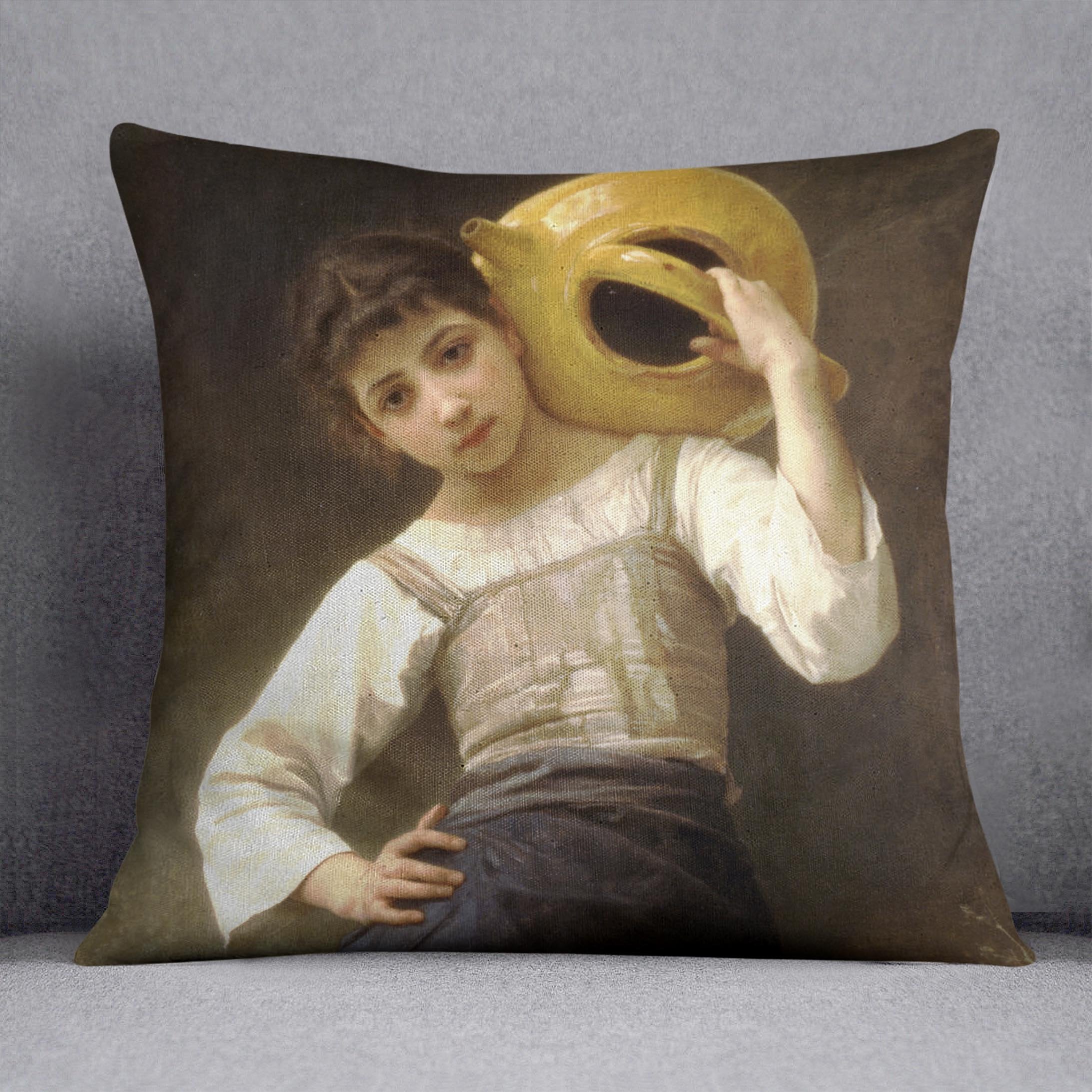 Young Girl Going to the Spring By Bouguereau Throw Pillow