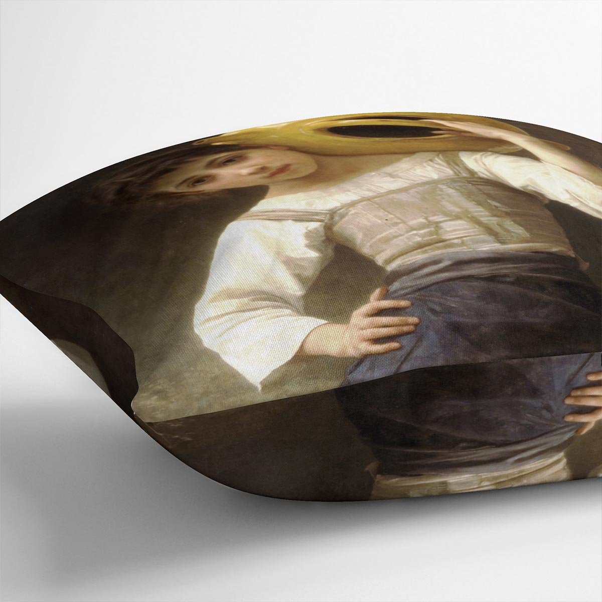 Young Girl Going to the Spring By Bouguereau Throw Pillow