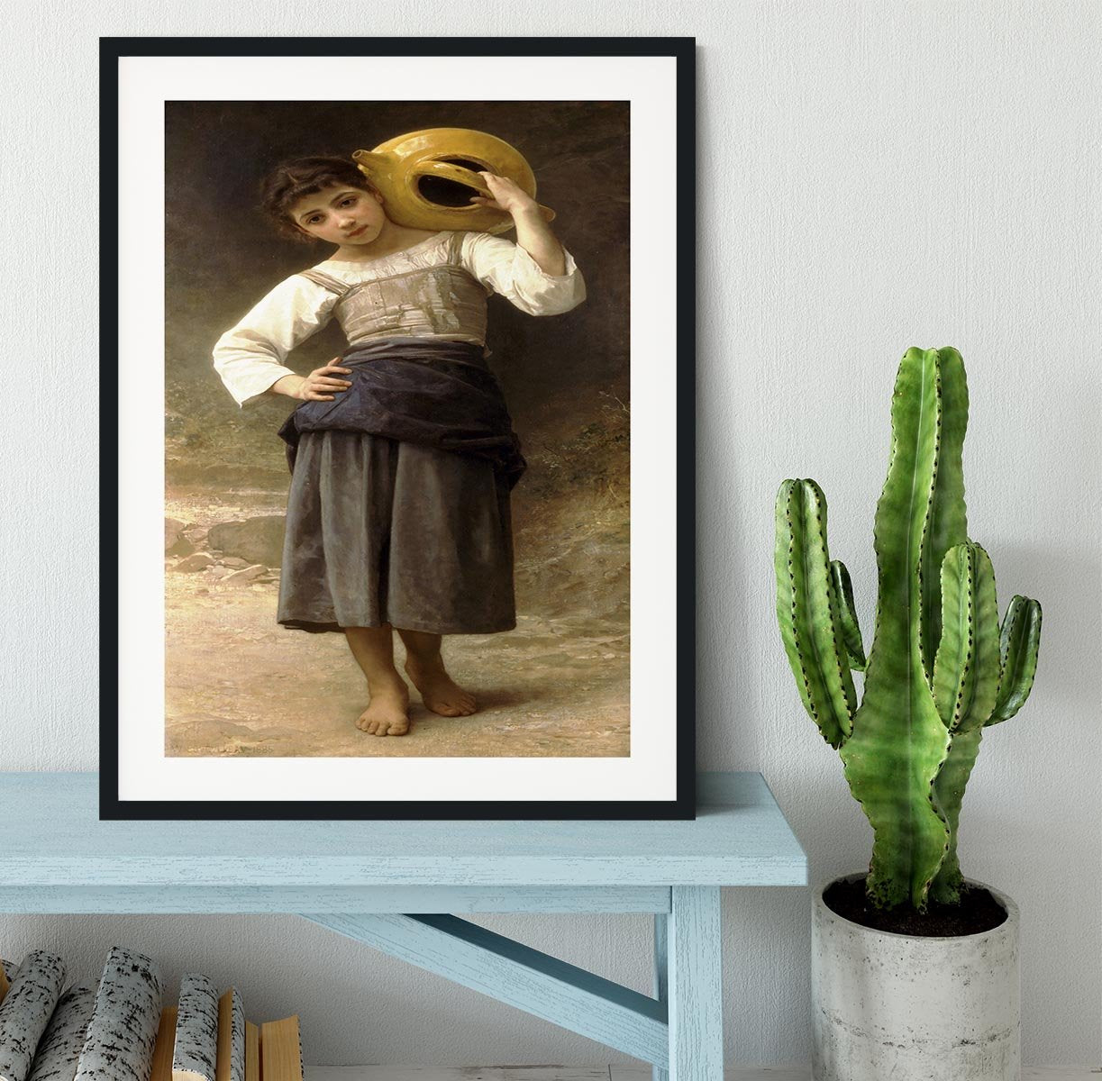 Young Girl Going to the Spring By Bouguereau Framed Print - Canvas Art Rocks - 1