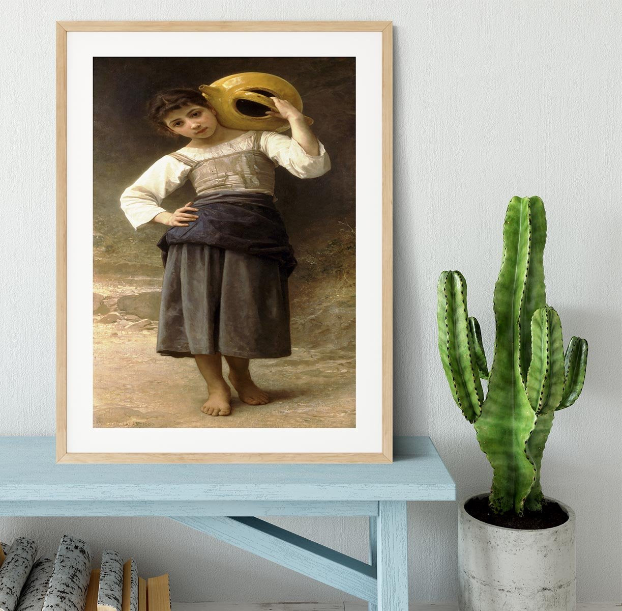 Young Girl Going to the Spring By Bouguereau Framed Print - Canvas Art Rocks - 3