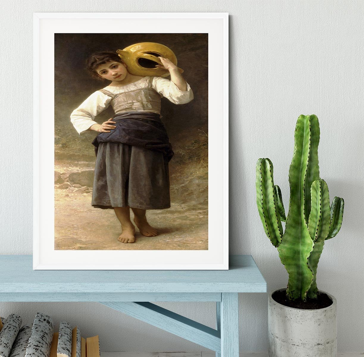 Young Girl Going to the Spring By Bouguereau Framed Print - Canvas Art Rocks - 5