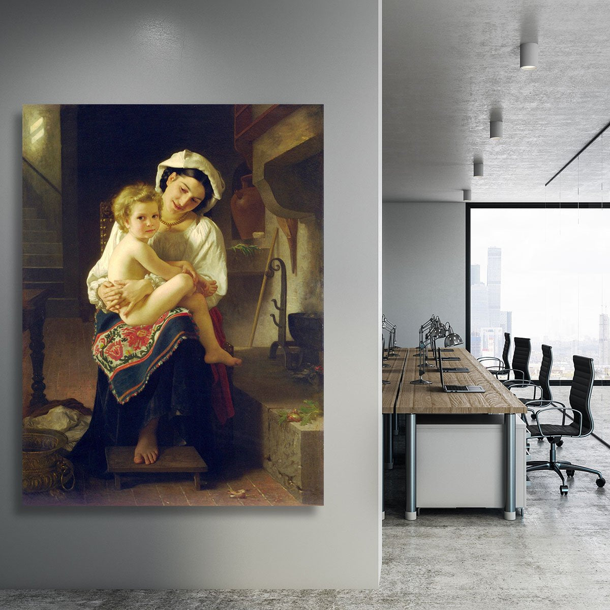 Young Mother Gazing At Her Child By Bouguereau Canvas Print or Poster