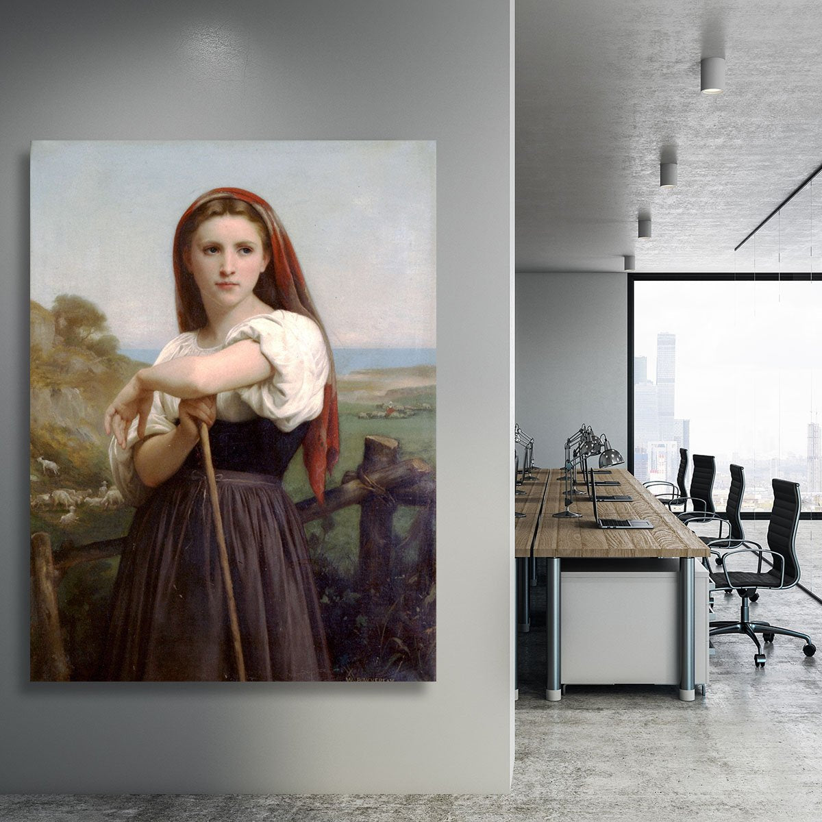 Young Shepherdess By Bouguereau Canvas Print or Poster