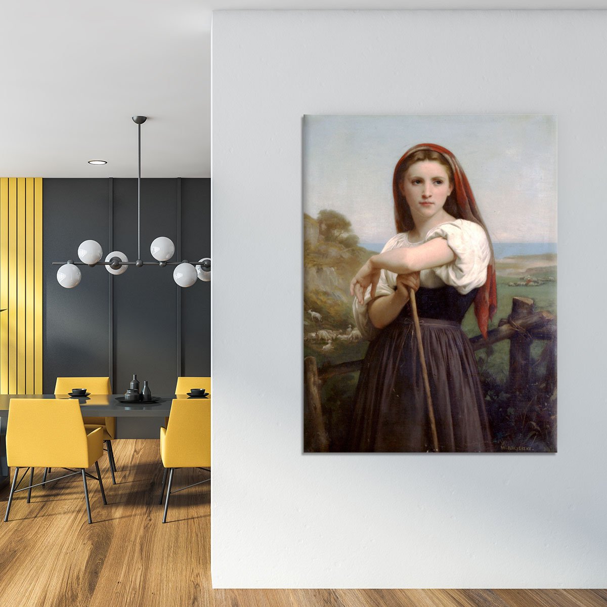 Young Shepherdess By Bouguereau Canvas Print or Poster