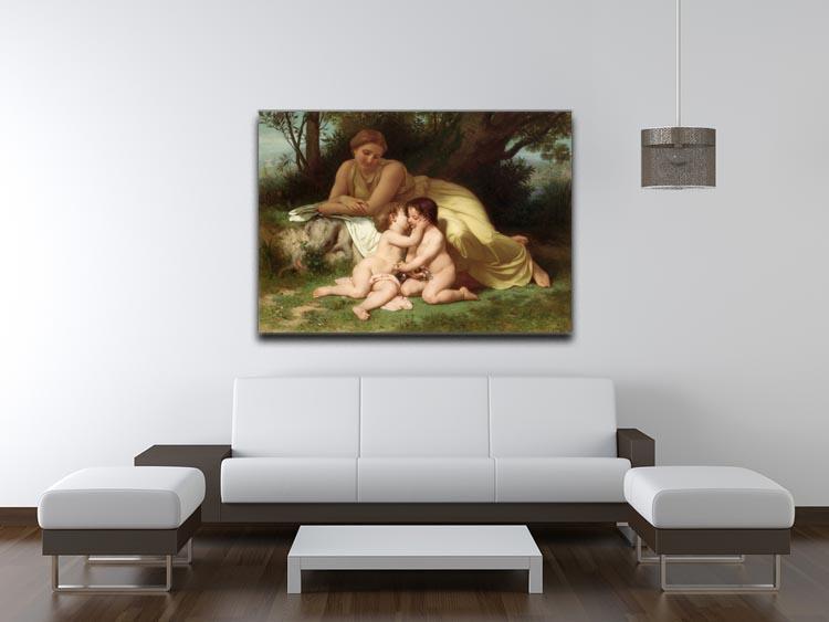 Young Woman Contemplating Two Embracing Children By Bouguereau Canvas Print or Poster - Canvas Art Rocks - 4
