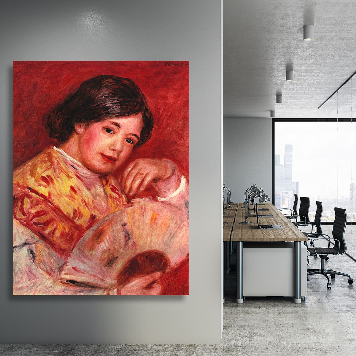 Young girl with fan by Renoir Canvas Print or Poster