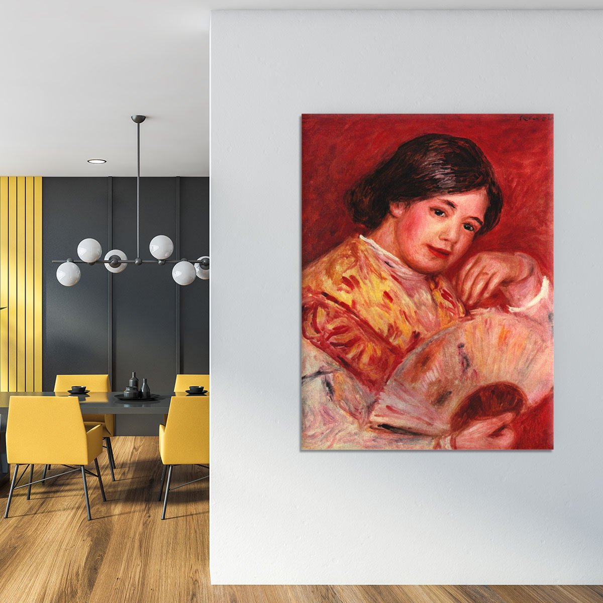 Young girl with fan by Renoir Canvas Print or Poster