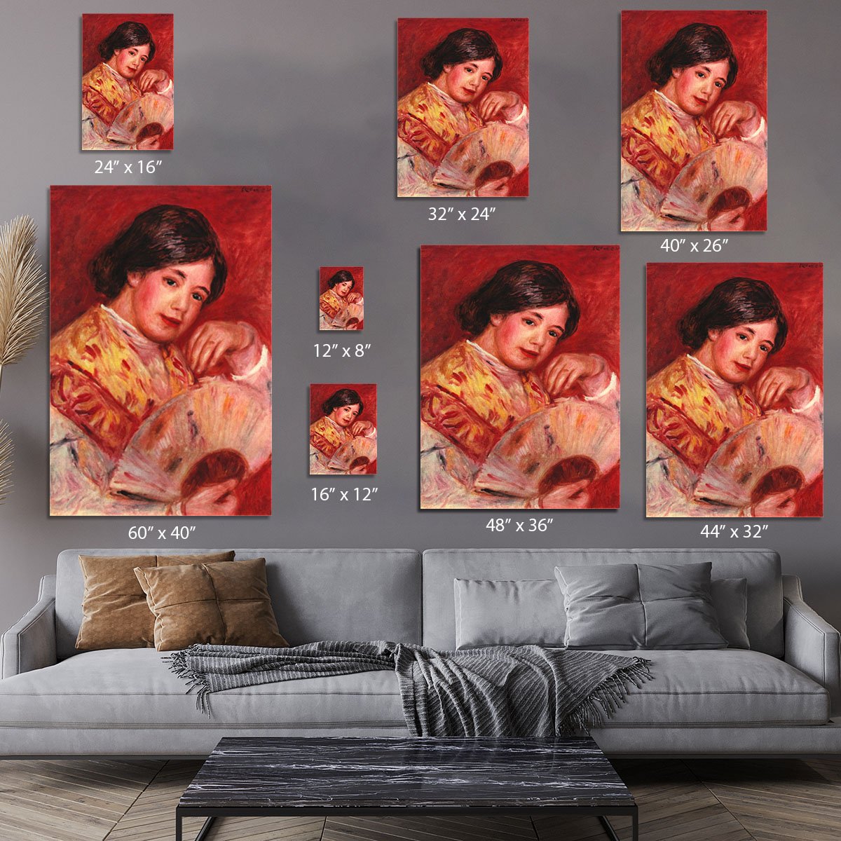 Young girl with fan by Renoir Canvas Print or Poster