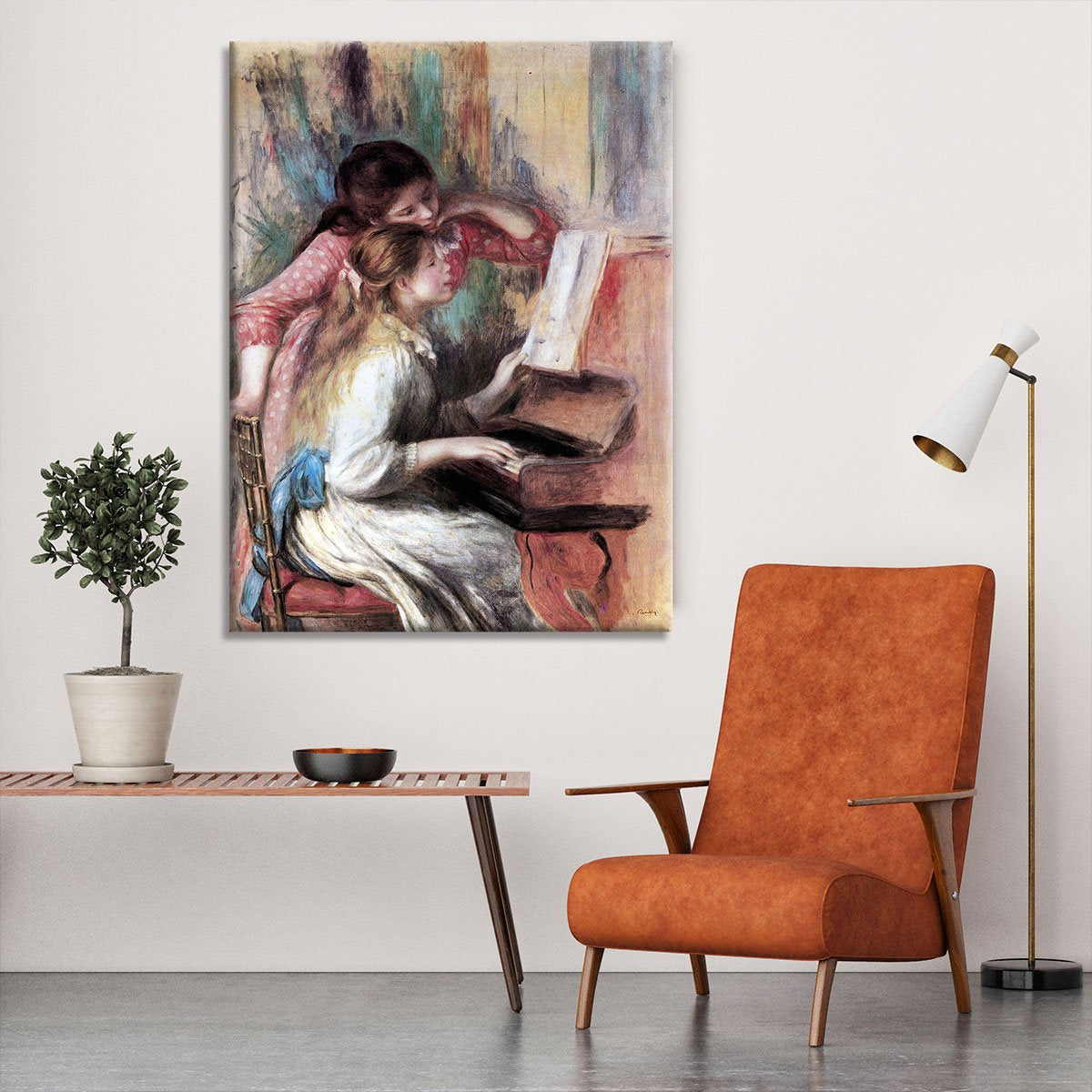 Young girls at the piano 1 by Renoir Canvas Print or Poster