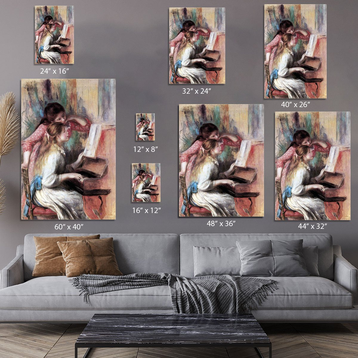 Young girls at the piano 1 by Renoir Canvas Print or Poster