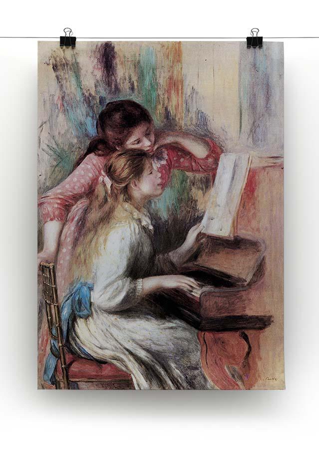 Young girls at the piano 1 by Renoir Canvas Print or Poster - Canvas Art Rocks - 2
