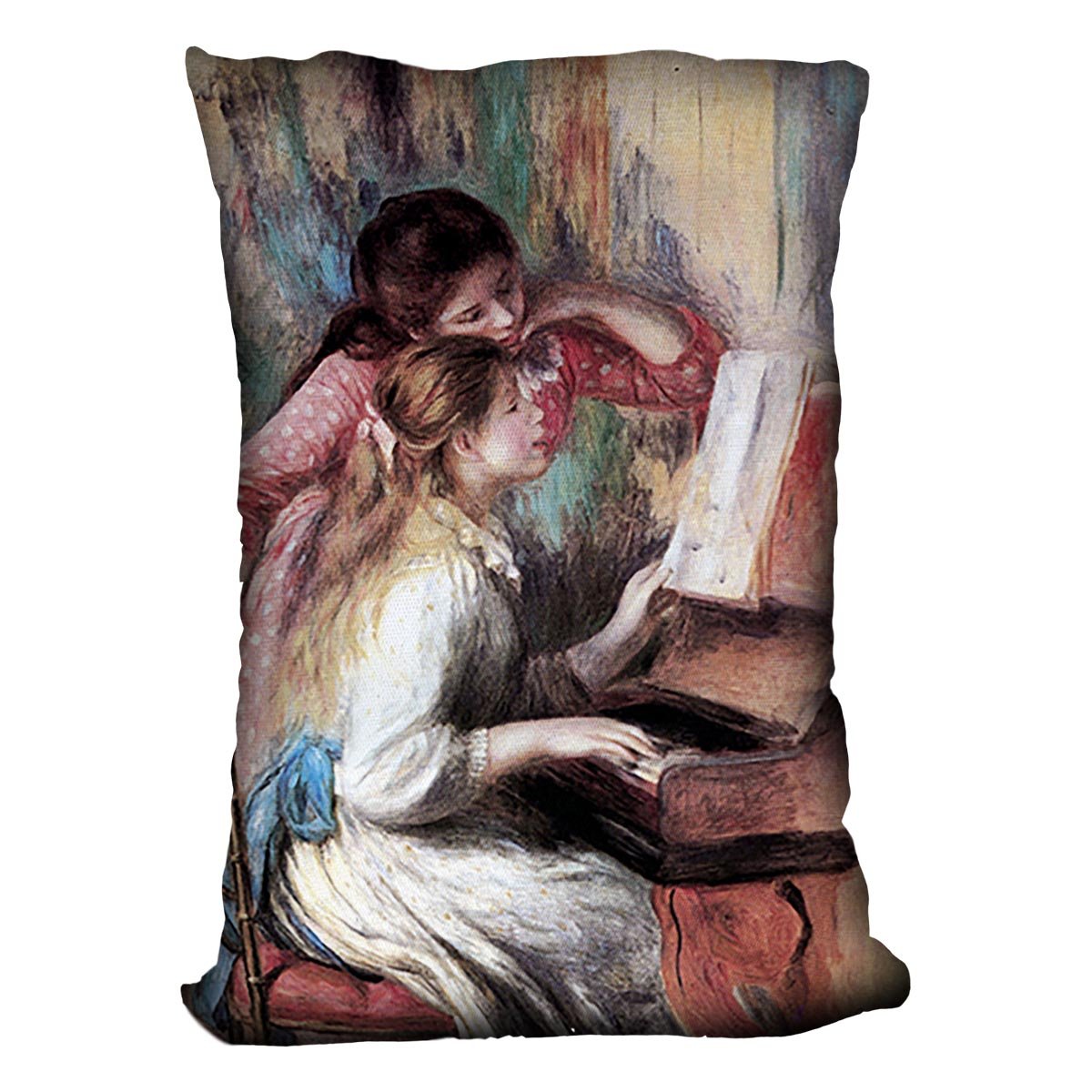 Young girls at the piano 1 by Renoir Throw Pillow