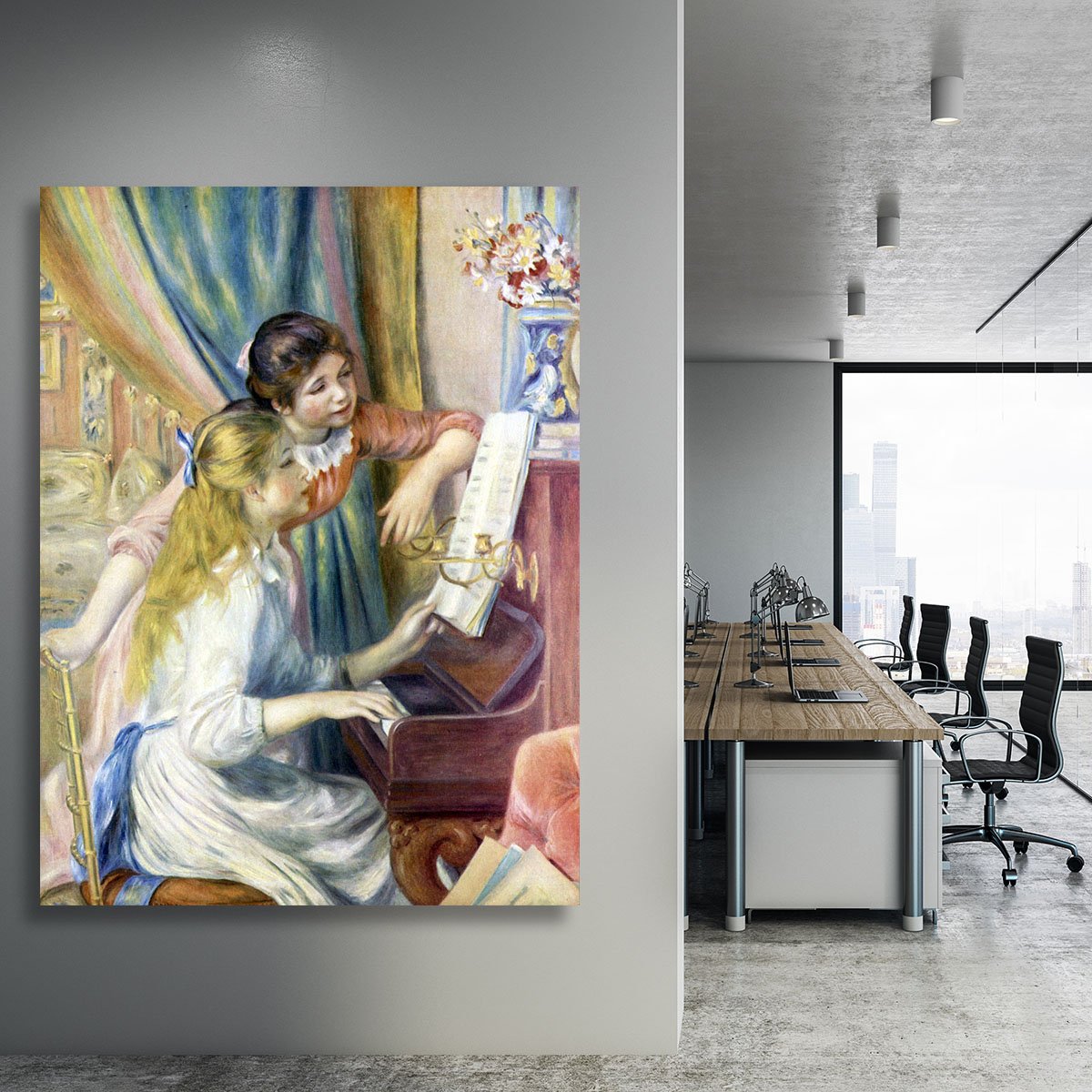 Young girls at the piano 3 by Renoir Canvas Print or Poster