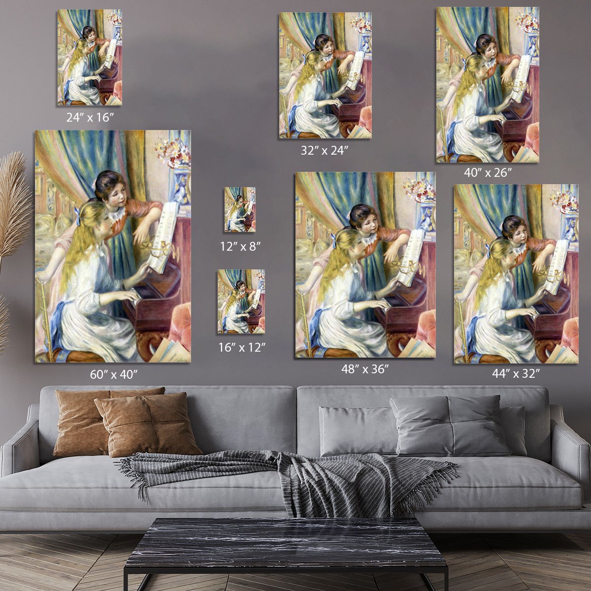 Young girls at the piano 3 by Renoir Canvas Print or Poster