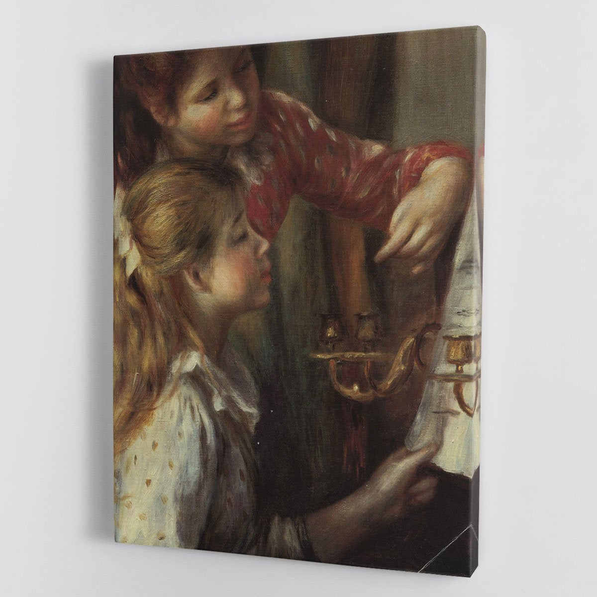 Young girls at the piano Detail by Renoir Canvas Print or Poster