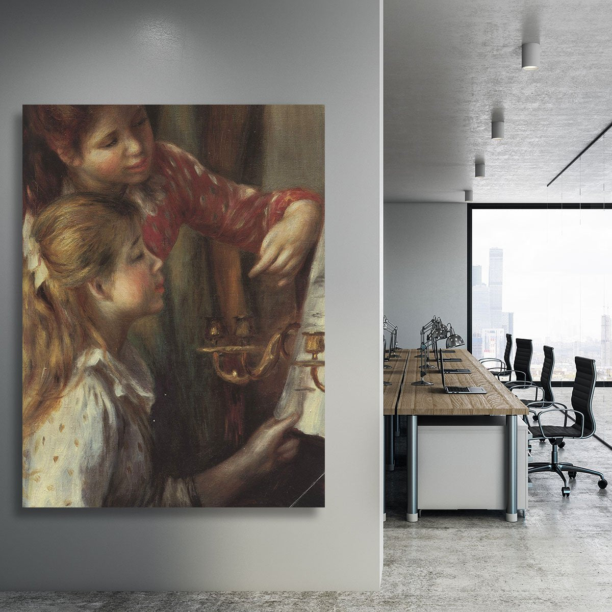 Young girls at the piano Detail by Renoir Canvas Print or Poster