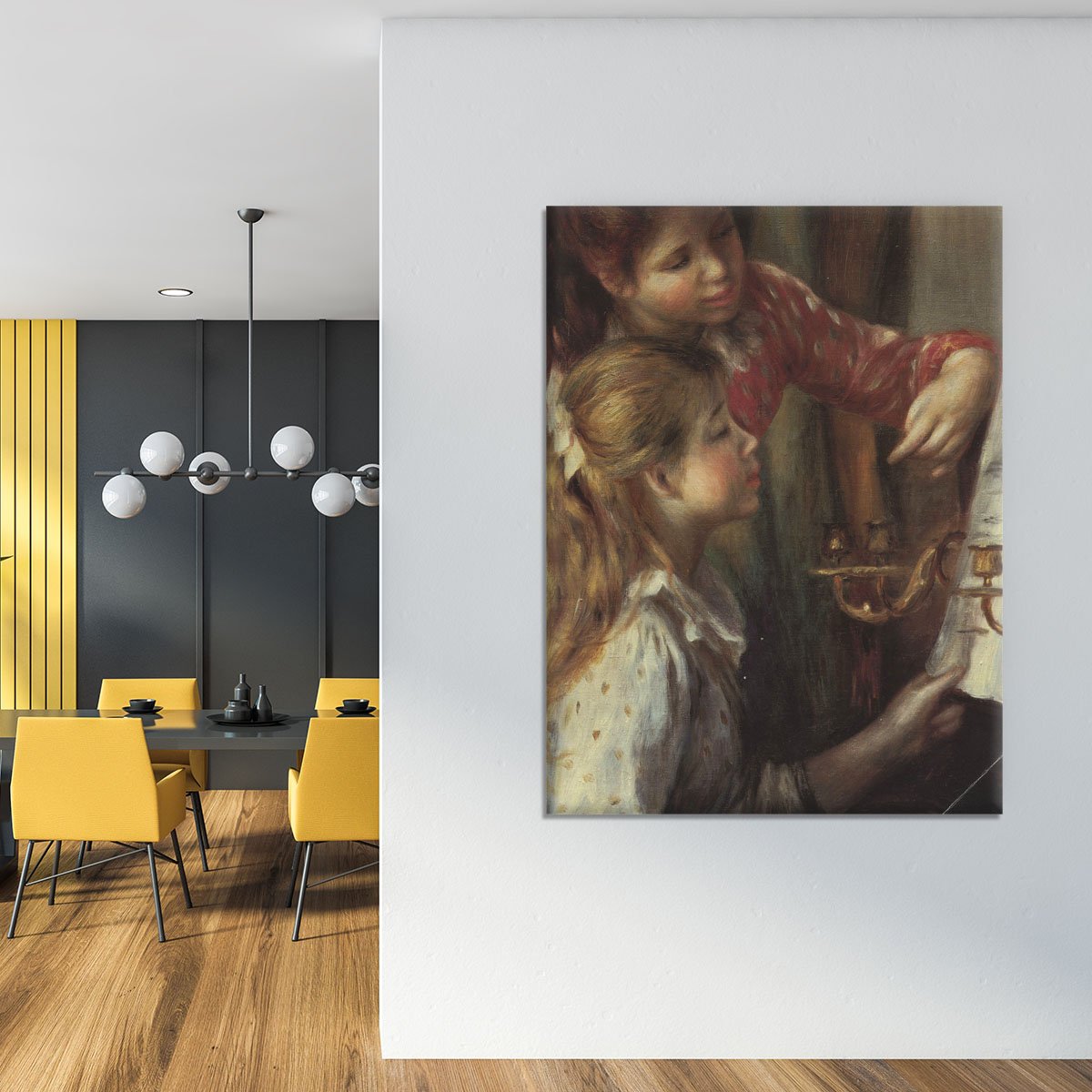 Young girls at the piano Detail by Renoir Canvas Print or Poster