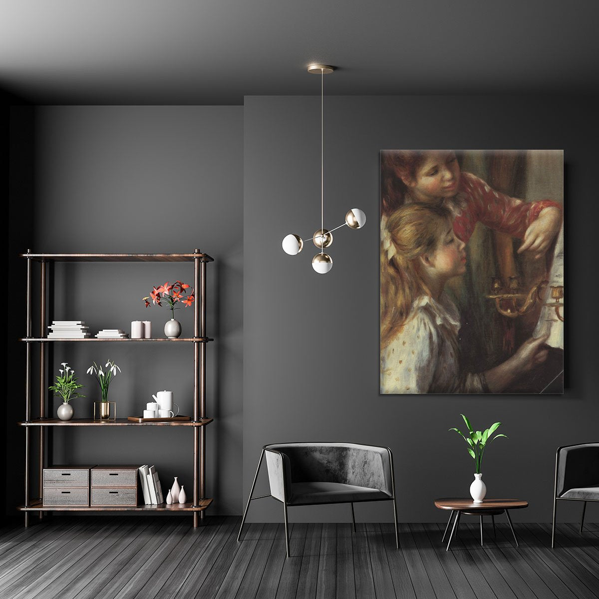 Young girls at the piano Detail by Renoir Canvas Print or Poster
