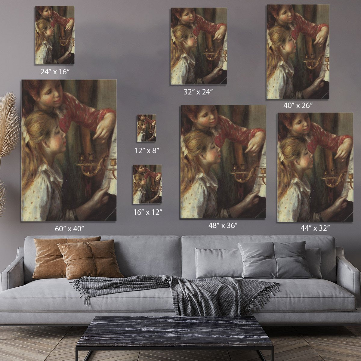 Young girls at the piano Detail by Renoir Canvas Print or Poster