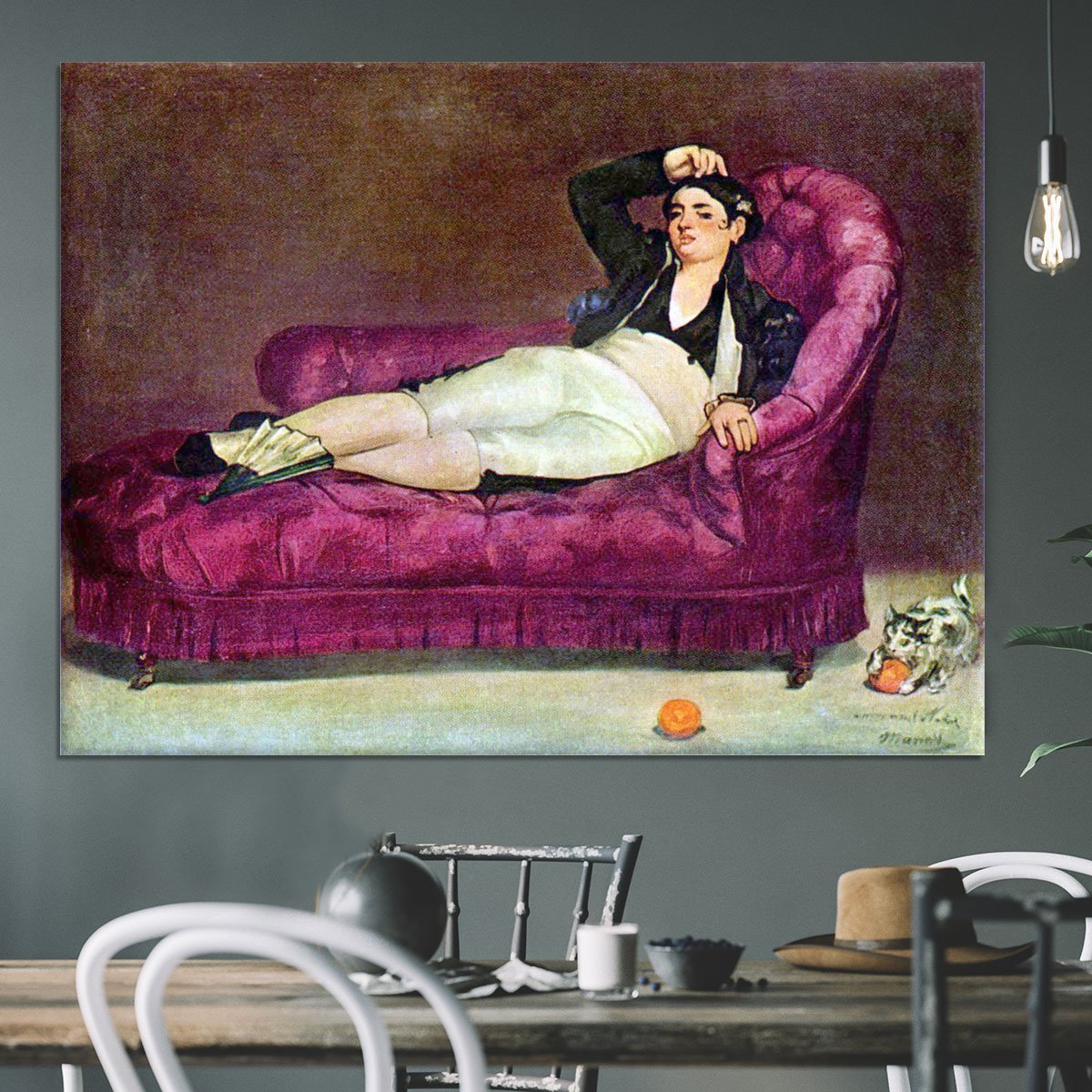 Young woman in Spanish dress by Manet Canvas Print or Poster