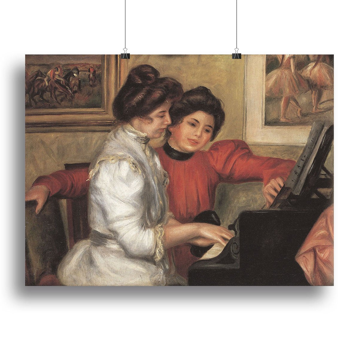 Yvonne and Christine Lerolle at the piano by Renoir Canvas Print or Poster