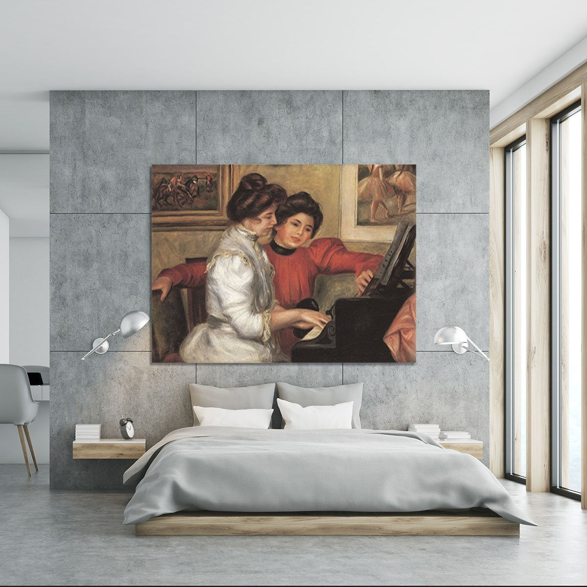 Yvonne and Christine Lerolle at the piano by Renoir Canvas Print or Poster