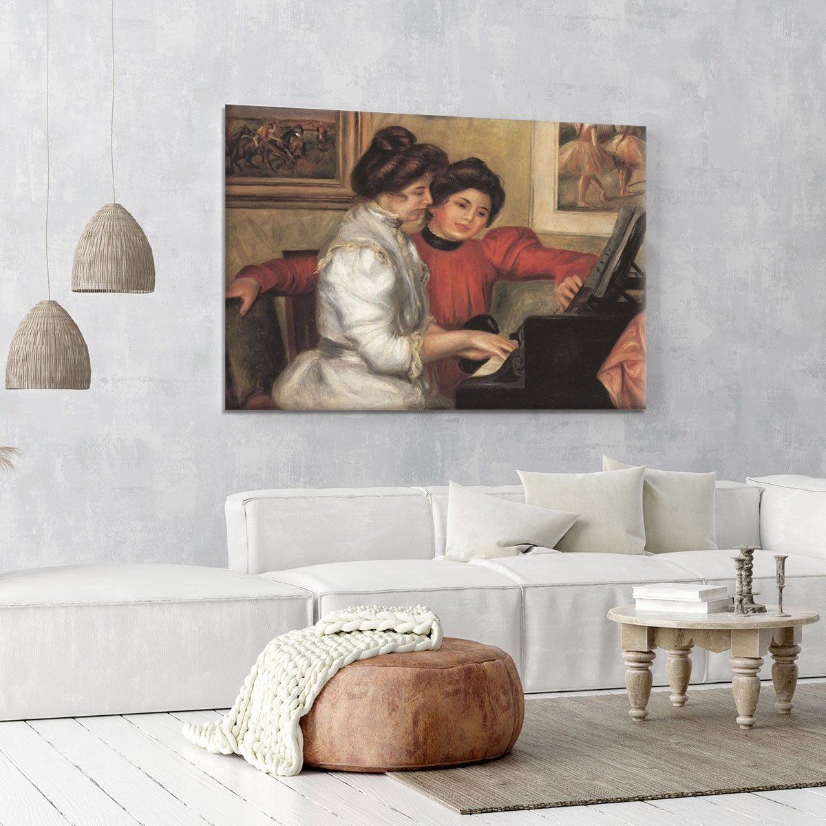 Yvonne and Christine Lerolle at the piano by Renoir Canvas Print or Poster