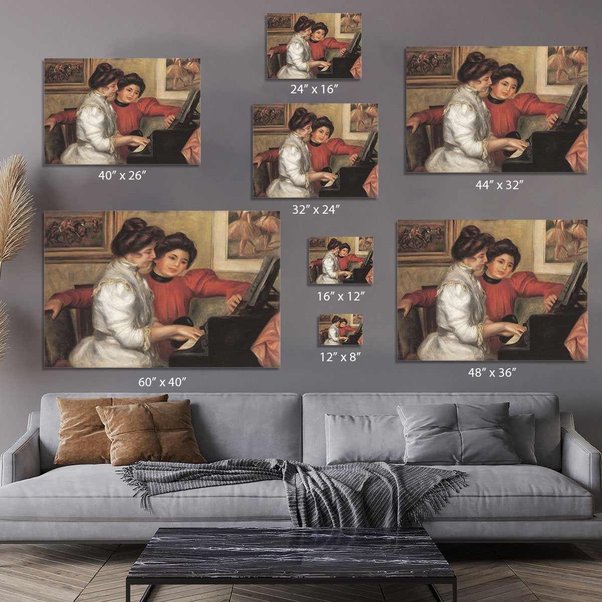 Yvonne and Christine Lerolle at the piano by Renoir Canvas Print or Poster