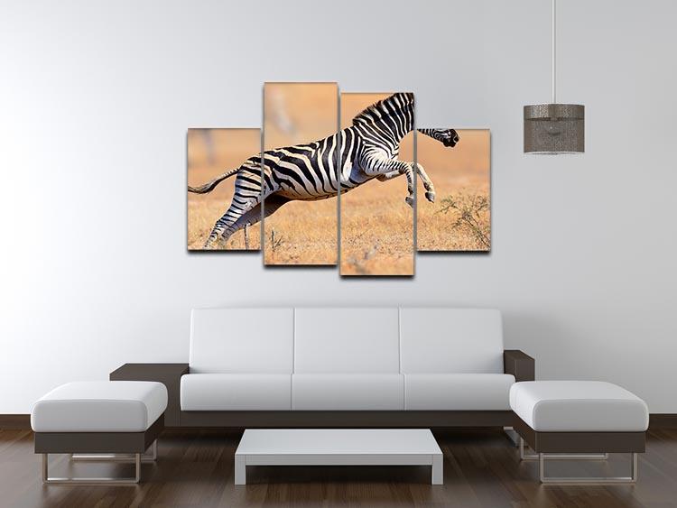 Zebra 4 Split Panel Canvas - Canvas Art Rocks - 3