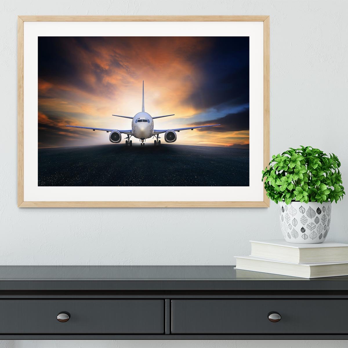 air plane preparing to take off Framed Print - Canvas Art Rocks - 3