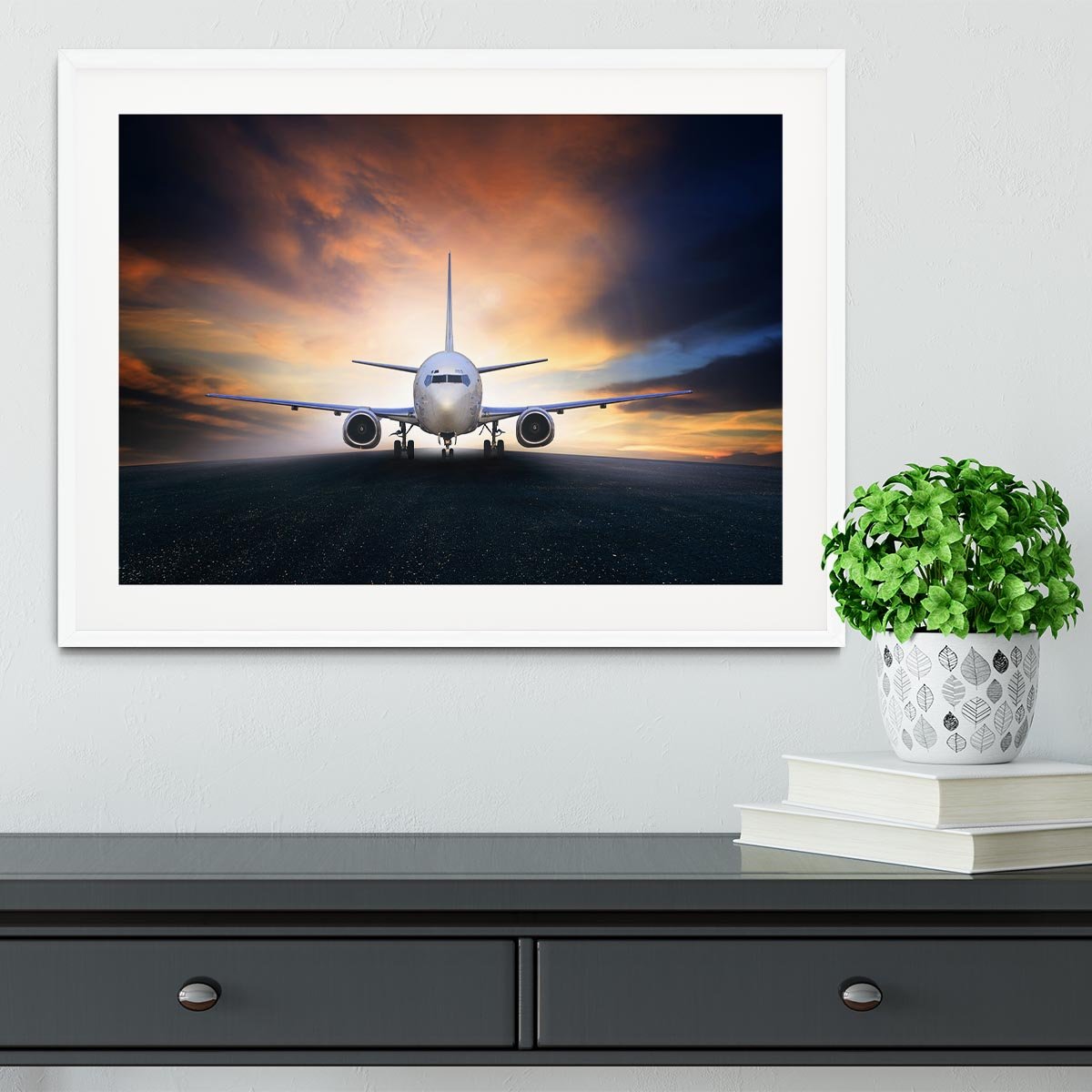 air plane preparing to take off Framed Print - Canvas Art Rocks - 5