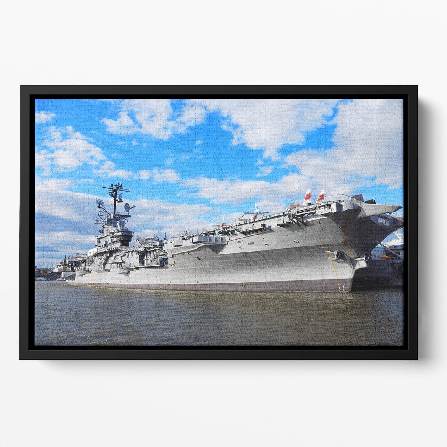 aircraft carriers built during World War II Floating Framed Canvas