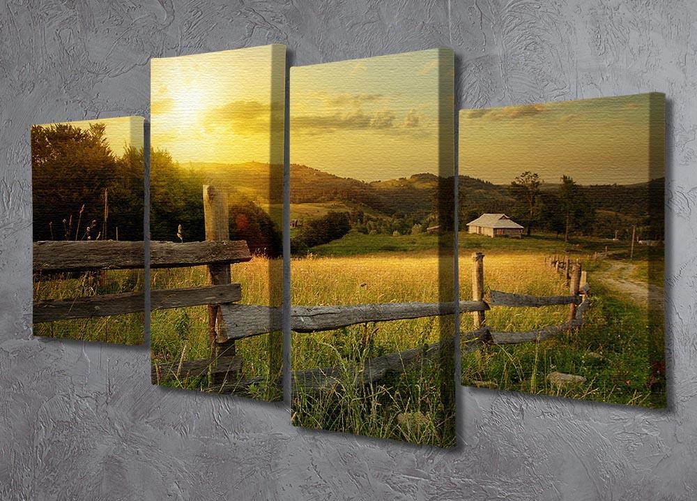 art rural landscape 4 Split Panel Canvas  - Canvas Art Rocks - 2