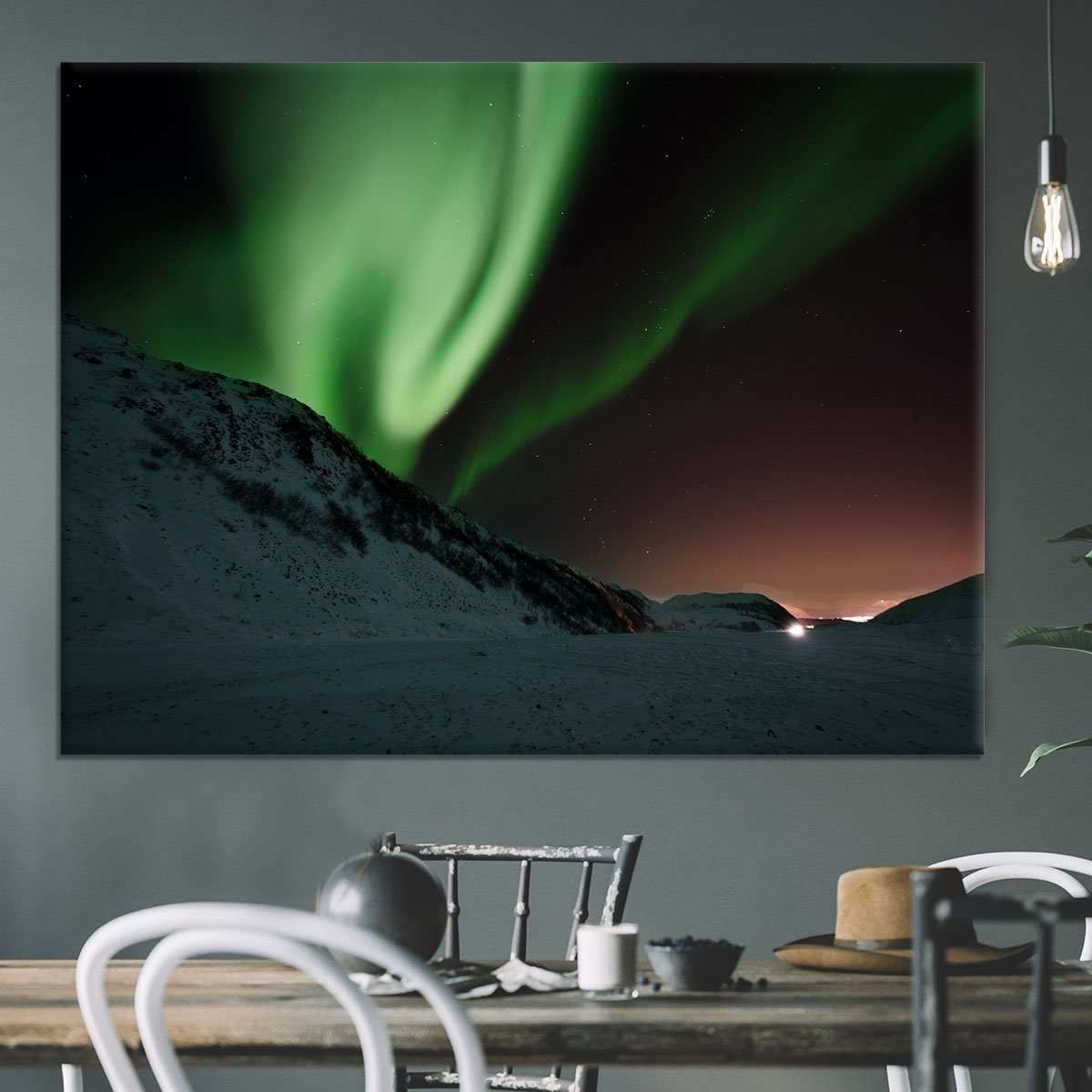 Aurora Mountains Canvas Print or Poster