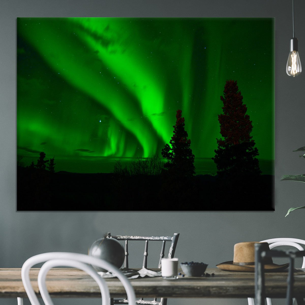 Aurora Over Lake Canvas Print or Poster