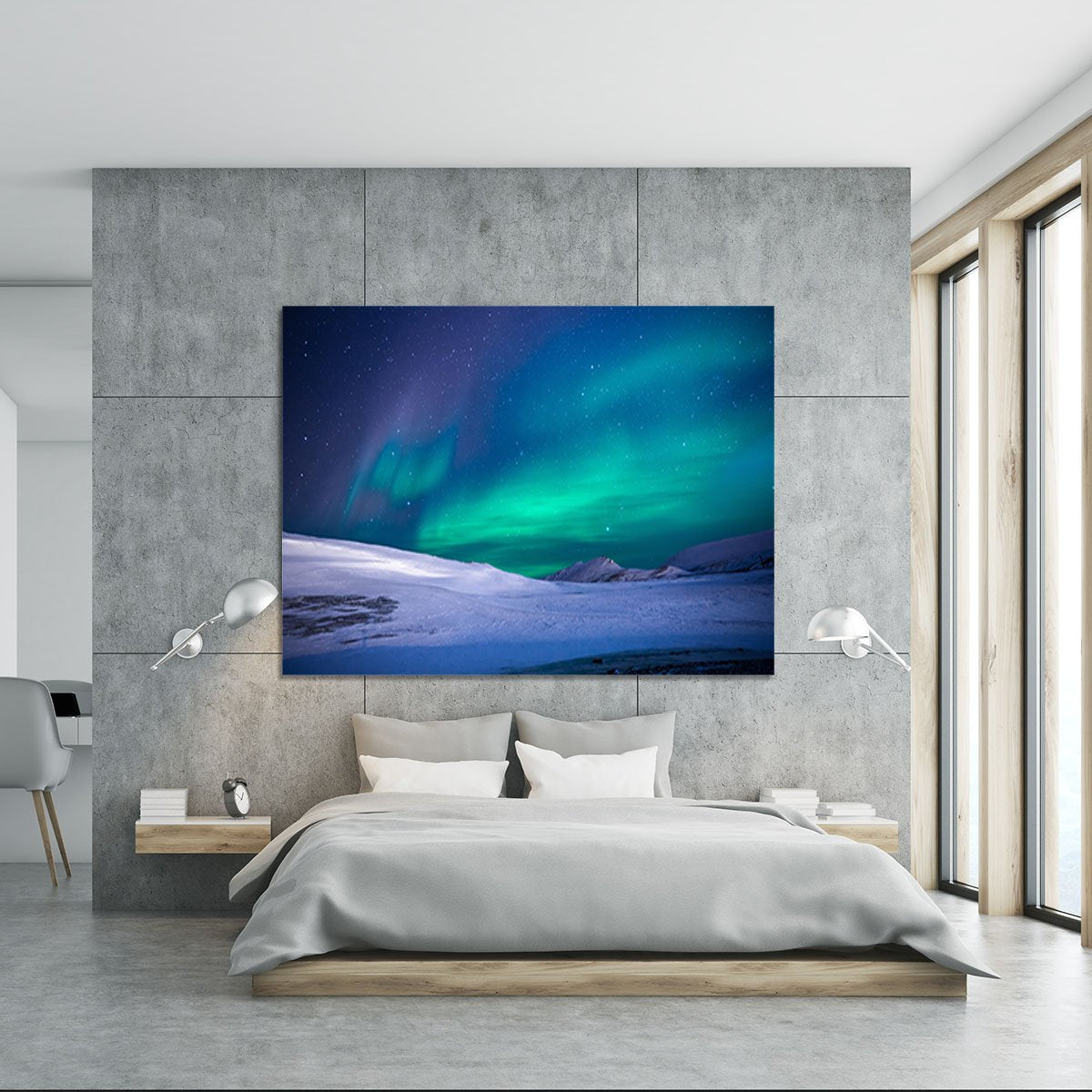 Aurora Snow Scene Canvas Print or Poster