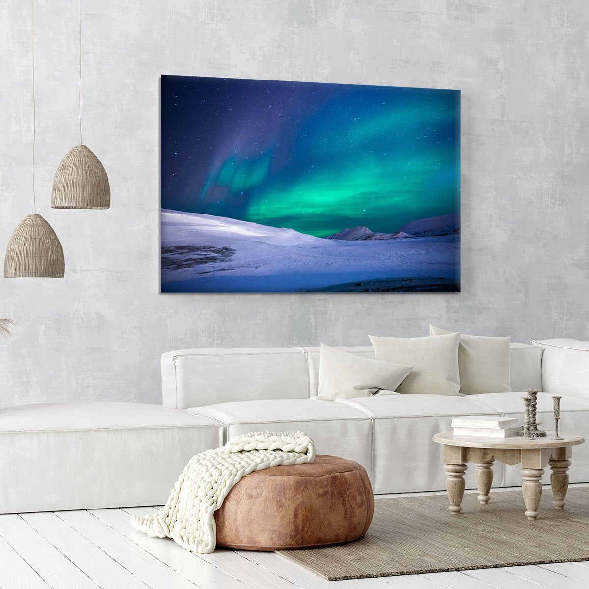 Aurora Snow Scene Canvas Print or Poster